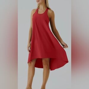 Halara Breezeful Sleeveless Racerback Dress Large Rose Built In Bra Pocktes